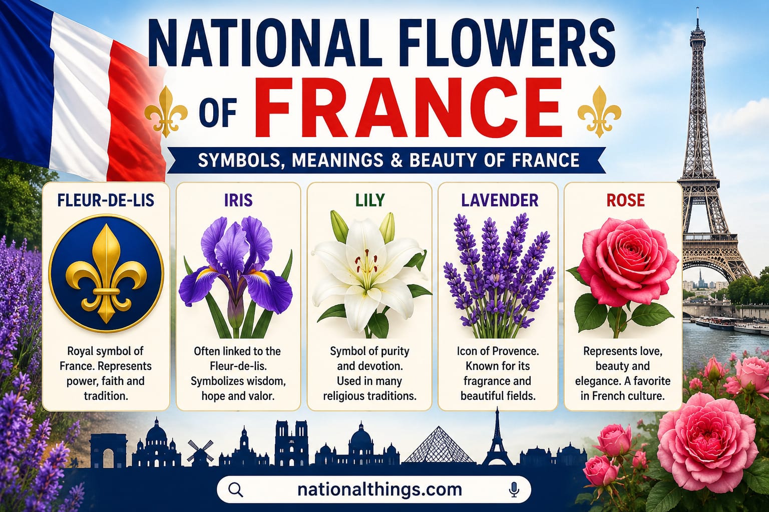National Flowers of France: History, Facts, and Meanings
