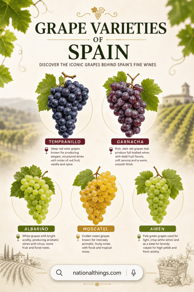 Varieties of Grapes found in Spain