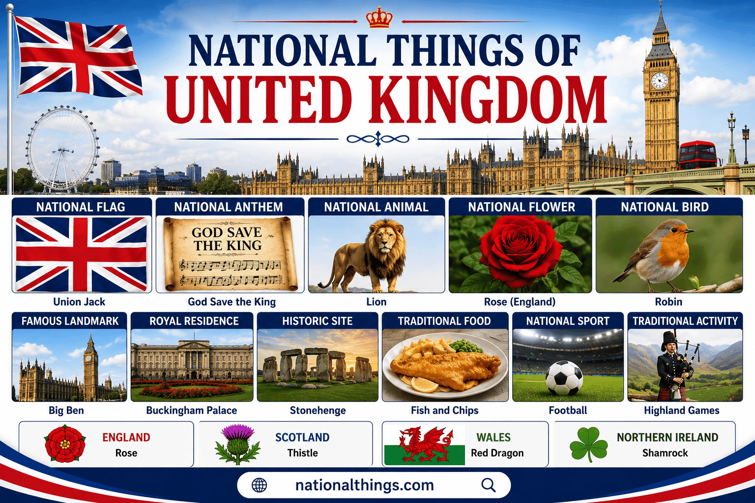 National Things of United Kingdom: History, Meaning, and Pictures