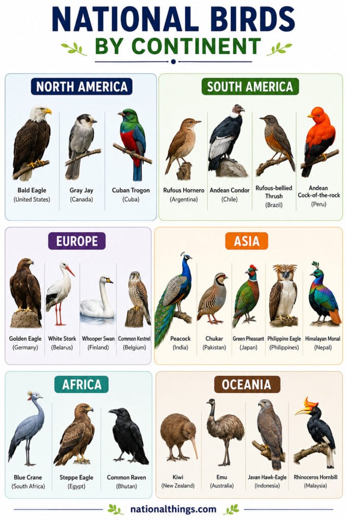 National Birds by Continent Infographic