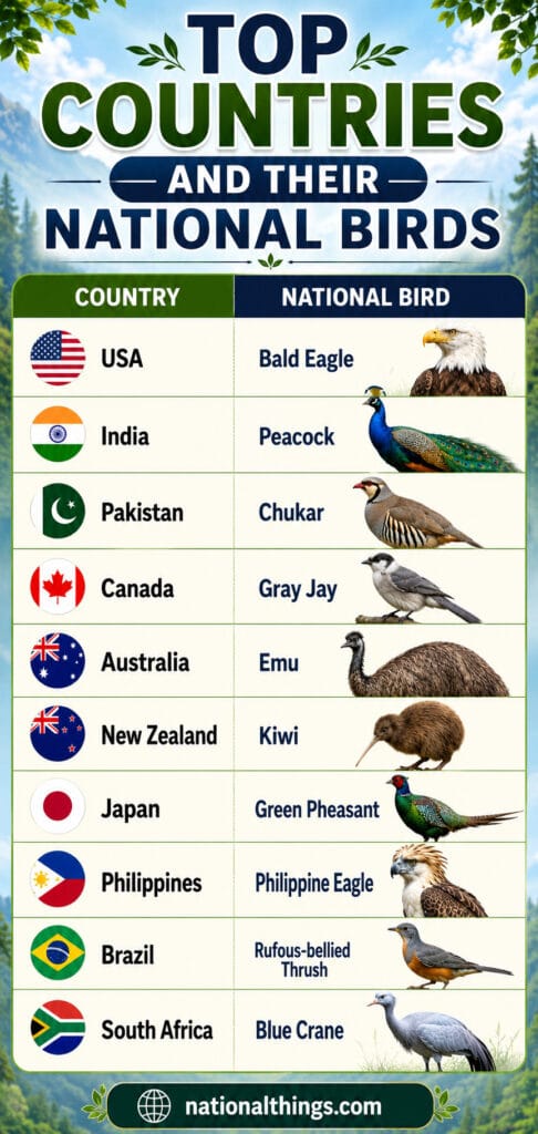 Top Countries and Their National Birds Explained with Pictures