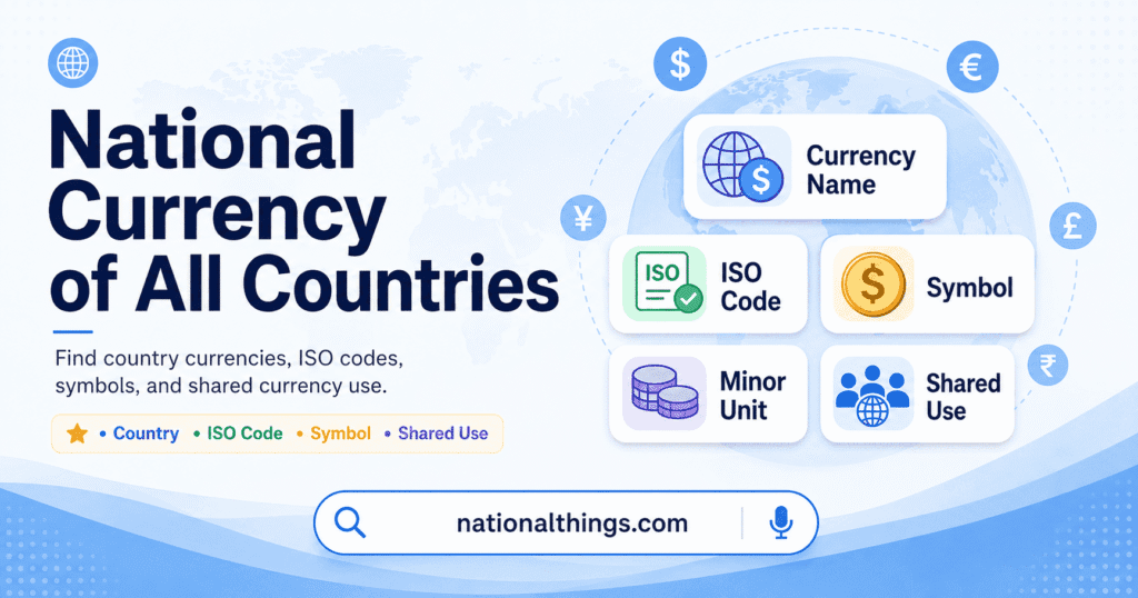 National Currency of Countries Explained with Codes and Symbols
