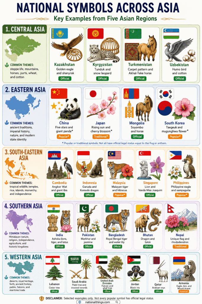 National Symbols of Asian Countries